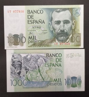 Испания 1000 песет 1979 UNC