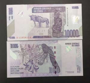 Конго 10000 франков 2020 UNC