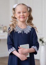 Платье школьное Клара, цвет т.синий