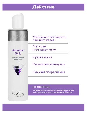 Тоник для жирной проблемной кожи Anti-Acne Tonic, 250 мл