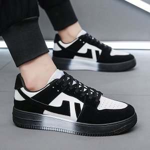 Мужские кроссовки на шнуровке, цвет белый/черный