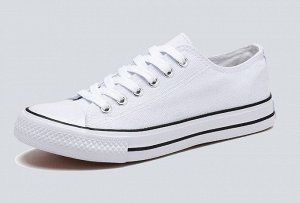 Классические мужские кеды на шнуровке, белая подошва, цвет белый