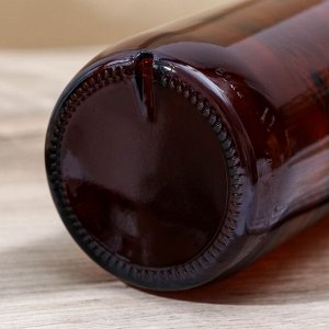 Бутылка бугельная, 1 л, с пробкой, цвет коричневый