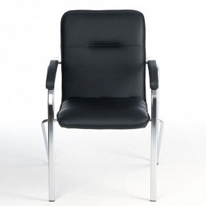 Кресло "Самба", обивка экокожа, цвет черный, каркас хромированный