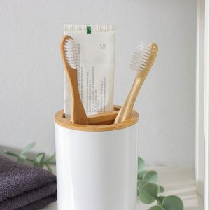 Подставка для зубных щёток «Бамбук», цвет белый