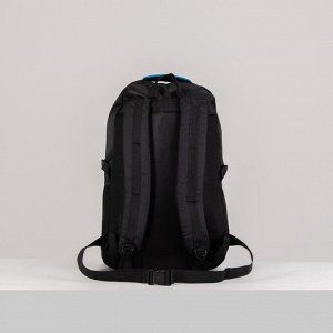 Рюкзак туристический, 40 л, отдел на молнии, 2 наружных кармана, цвет чёрный/голубой