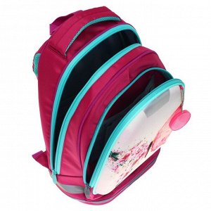 Рюкзак каркасный школьный Calligrata "Бабочки" + мешок для обуви, 39 х 28 х 18 см