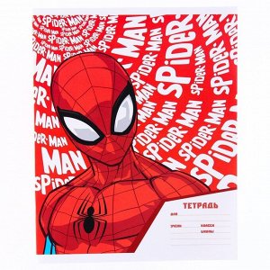 Тетрадь 18 листов, линейка, "Spider-Man", 4 вида МИКС, Человек-паук