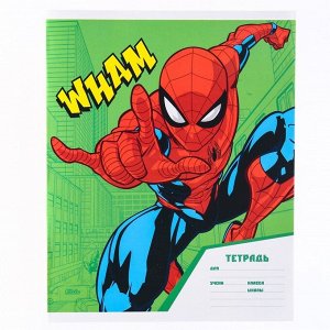 Тетрадь 18 листов, клетка, "Spider-Man", 4 вида МИКС, Человек-паук