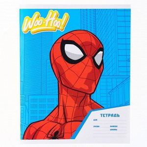 Тетрадь 18 листов, клетка, "Spider-Man", 4 вида МИКС, Человек-паук