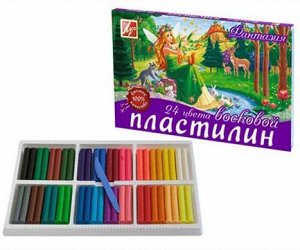 Пластилин 24 цв. Луч "Фантазия" восковой мягкий 420гр. 25С 1525-08 (1/9)