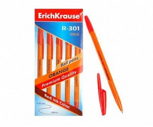 Ручка Er.Krause R-301 Orange Stick 0,7мм. красный 43196 (50/400)