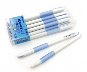 Ручка гелевая   D&S DS-290 (син) 0,5мм, игольчатый стержень, белый корпус с грипом, в упаковке ПВХ (12/12/1728)