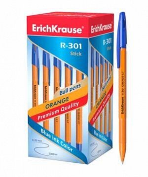 Ручка Er.Krause R-301 Orange Stick 0,7мм. синий 43194 (50/400)
