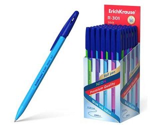 Ручка Er.Krause R-301 Neon Stick 0.7мм. синии 53342 ассорти (50/400)