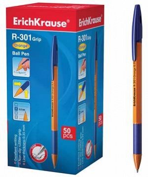 Ручка Er.Krause R-301 Orange Stick&Grip 0.7мм. синий 39531 (50/400)