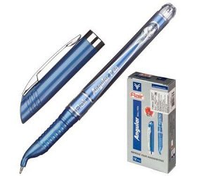 Ручка для левшей FLAIR "Angular" пластик синяя F-888/син. BL, в блистере (10)