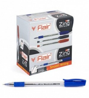 Ручка шарик. "Flair" ZING грип, пластик, трехгранный корпус, 0,7мм, синяя F-1151/син. (50)