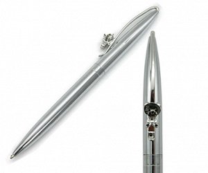 Ручка   INTELLIGENT CM-106 "Мишка" (син) 0.5мм серебро, металлический корпус, поворотный механизм, в ПВХ-пакете (1/500)