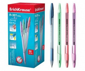 Ручка Er.Krause R-301 Spring Stick&Grip 0.7мм. синий цвет 39532 (50/400)