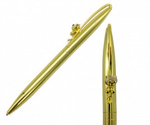 Ручка   INTELLIGENT CM-107 "Мишка" (син) 0.5мм золото, металлический корпус, поворотный механизм, в ПВХ-пакете (1/500)