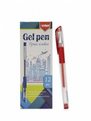 Ручка гелевая   INTELLIGENT CI-15 (красн) 0,5 мм прозрачный корпус, с красным грипом (12/12/2304)
