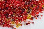 Бисер японский TOHO MIX 3208, смесь форм и размеров, оттенок красный, 25 грамм