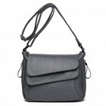 Женская сумка кросс-боди из эко кожи, с длинным ремешком, цвет светло-серый