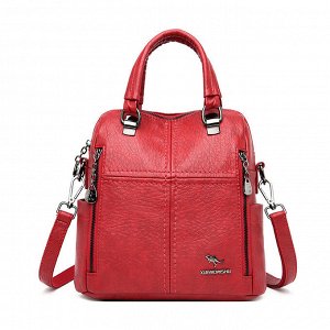 Женский рюкзак-сумка из эко кожи со сьемными лямками, цвет красный