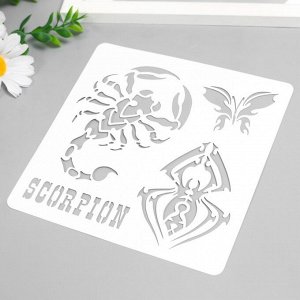 Трафарет для татуировки "Скорпион" 9х9 см