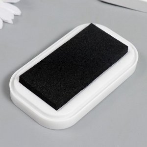 Штемпельная подушка для текстиля, дерева, бумаги "Черный" 5,3х9,5 см
