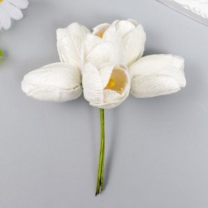 Цветы для декорирования "Бархатные белые тюльпаны" 1 букет=6 цветов 13 см