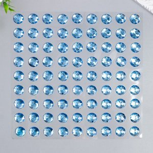 Наклейка пластик стразы "Круглые кристаллы" синие 28,5х23,5 см