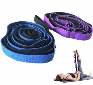 Ремень для йоги, цвет черный/фиолетовый