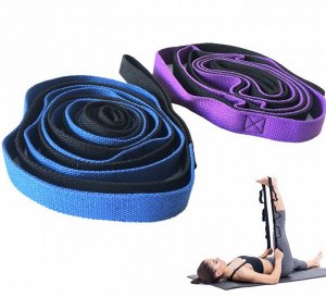 Ремень для йоги, цвет черный/синий