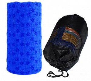 Полотенце быстросохнущее+сумка, принт "цветочки", цвет синий