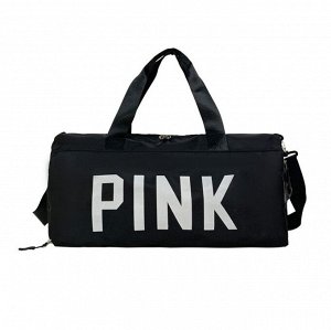Спортивная сумка, надпись "PINK", цвет черный