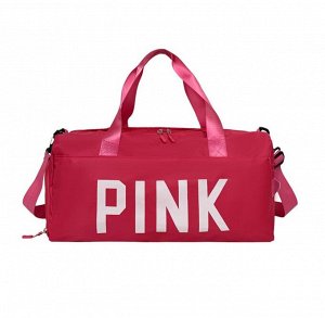 Спортивная сумка, надпись "PINK", цвет ярко-розовый