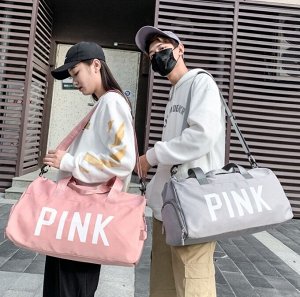 Спортивная сумка, надпись "PINK", цвет розовый