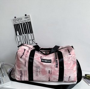 Спортивная сумка с принтом, цвет розовый