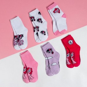 Подарочный набор носков адвент, 6 пар "Искорка и Пинки Пай", My little Pony, 14-16 см