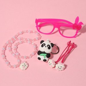 Набор детский "Выбражулька" 6 пред-тов, панда, цвет розово-белый