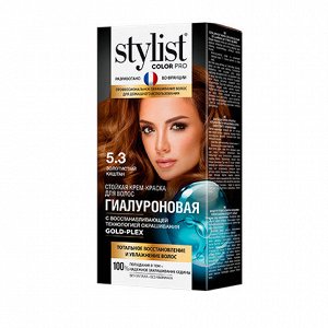 Стойкая крем-краска для волос Гиалуроновая Stylist Color Pro 115 мл, тон 5.3 золотистый каштан