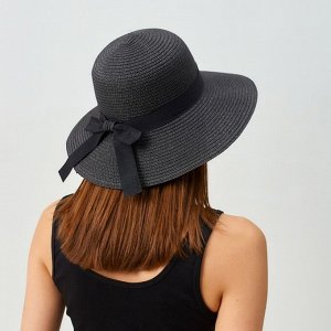 Шляпа женская MINAKU "Summer joy", размер 56-58, цвет черный