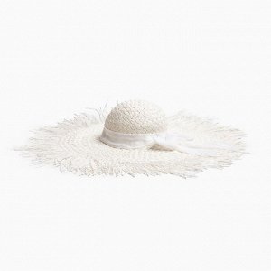 Шляпа женская MINAKU "Summer mood", размер 56-58, цвет белый