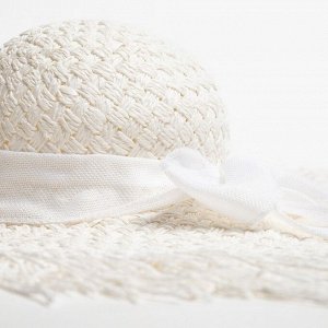 Шляпа женская MINAKU "Summer mood", размер 56-58, цвет белый