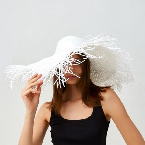 Шляпа женская MINAKU &quot;Summer mood&quot;, размер 56-58, цвет белый