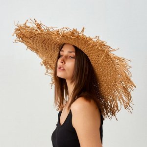 Шляпа женская MINAKU Summer mood, размер 56-58, коричневая