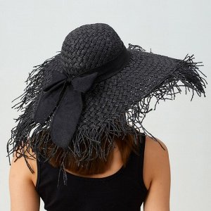 Шляпа женская MINAKU "Summer mood", размер 56-58, цвет черный   4578495