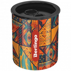 Точилка металлическая Berlingo ""Tribe"", 2 отверстия, с контейнером